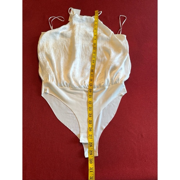 Zara Ivory Satin Effect Strappy Blouse Bodysuit, NWT, S - Picture 7 of 12